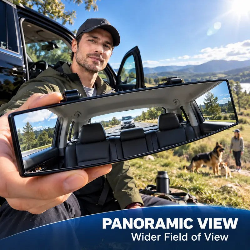 HD Convex Panoramic Rearview Mirror, Clip-On Car Interior Mirror ☀️ - image 1