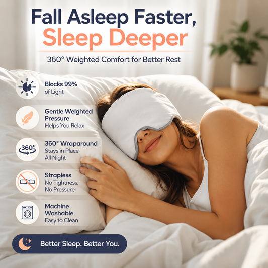 🌙 360° Weighted Blackout Sleep Mask