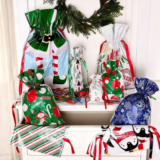 50PCS Christmas Gift Wrapping Set (25 Colorful Bags + 25 Tags)