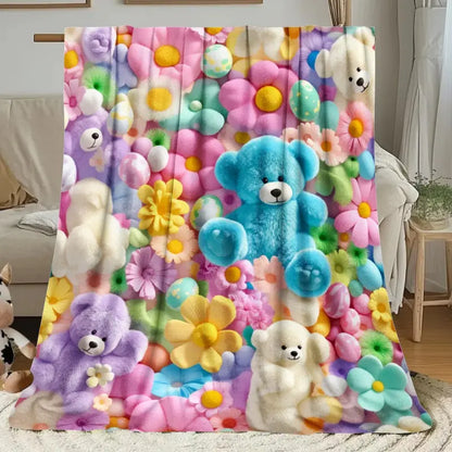 Teddy Pastel Floral Print Throw Blanket