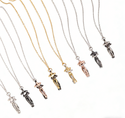 Sweet Embrace Pendant, Adjustable Silver Chain