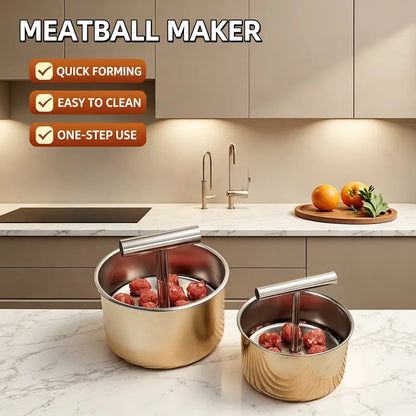 6/12 Ball Manual Meatball Maker Tool, Stainless Steel Meatball Making Mold