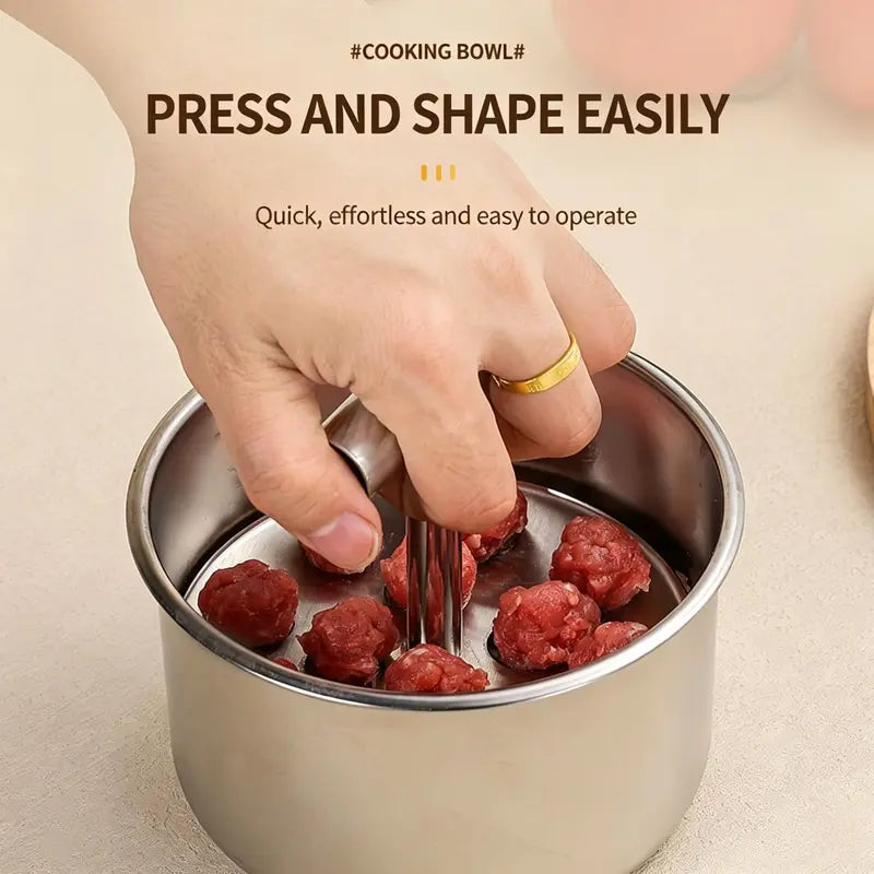6/12 Ball Manual Meatball Maker Tool, Stainless Steel Meatball Making Mold