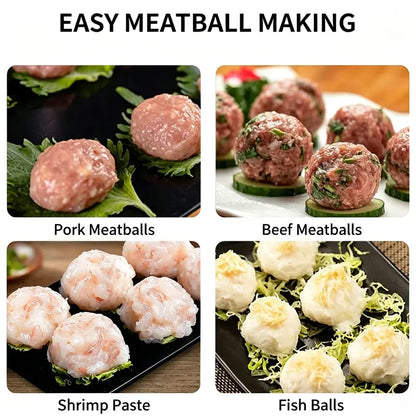 6/12 Ball Manual Meatball Maker Tool, Stainless Steel Meatball Making Mold