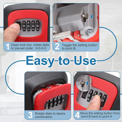 Traceless Drill-Free Wall-Mounted Key Lock Box