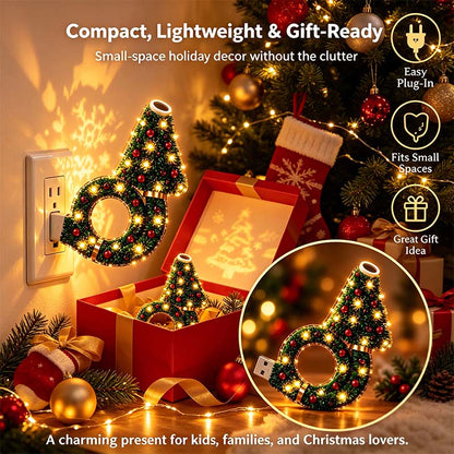 USB Plug-In Christmas Projector Night Light, 6+ Holiday Pattern Ceiling Lamp🎄