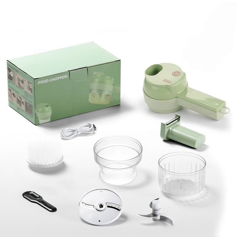 4‑in‑1 Handheld Electric Food Chopper‑ USB Rechargeable Mini Blender with Open Feeding Port