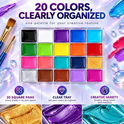 20-Color Face & Body Paint Palette – Halloween Makeup, Cosplay & Creative Art Kit