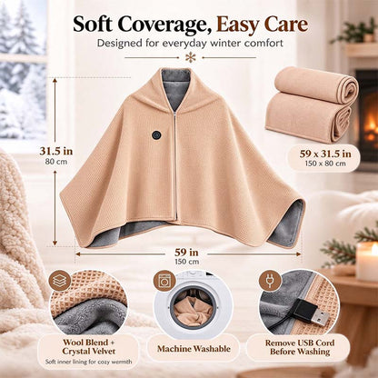 Plush Wearable Heated Wrap & Cordless Thermal Shawl 🧥🔥