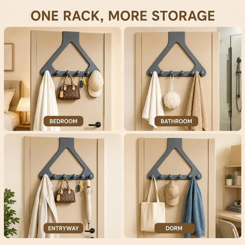 2 Packs Over-the-Door Triangle Hanging Organizer - No-Drill Slide Installation 🪝