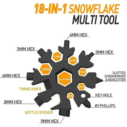18‑in‑1 Snowflake Multi‑tool Stainless Steel Portable Wrench ❄️