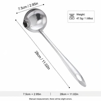 2 Counts, Stainless Steel Oil Separator Soup Ladle