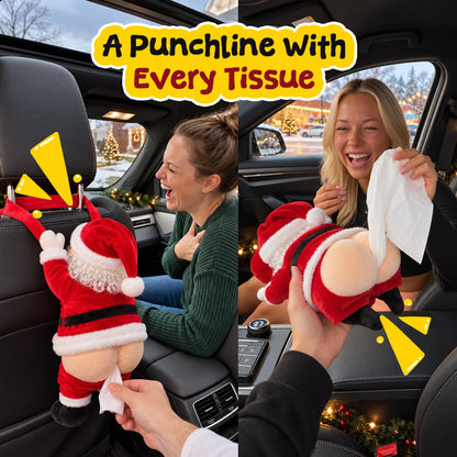 Funny Santa Butt Tissue Box Holder | Christmas Gag Gift