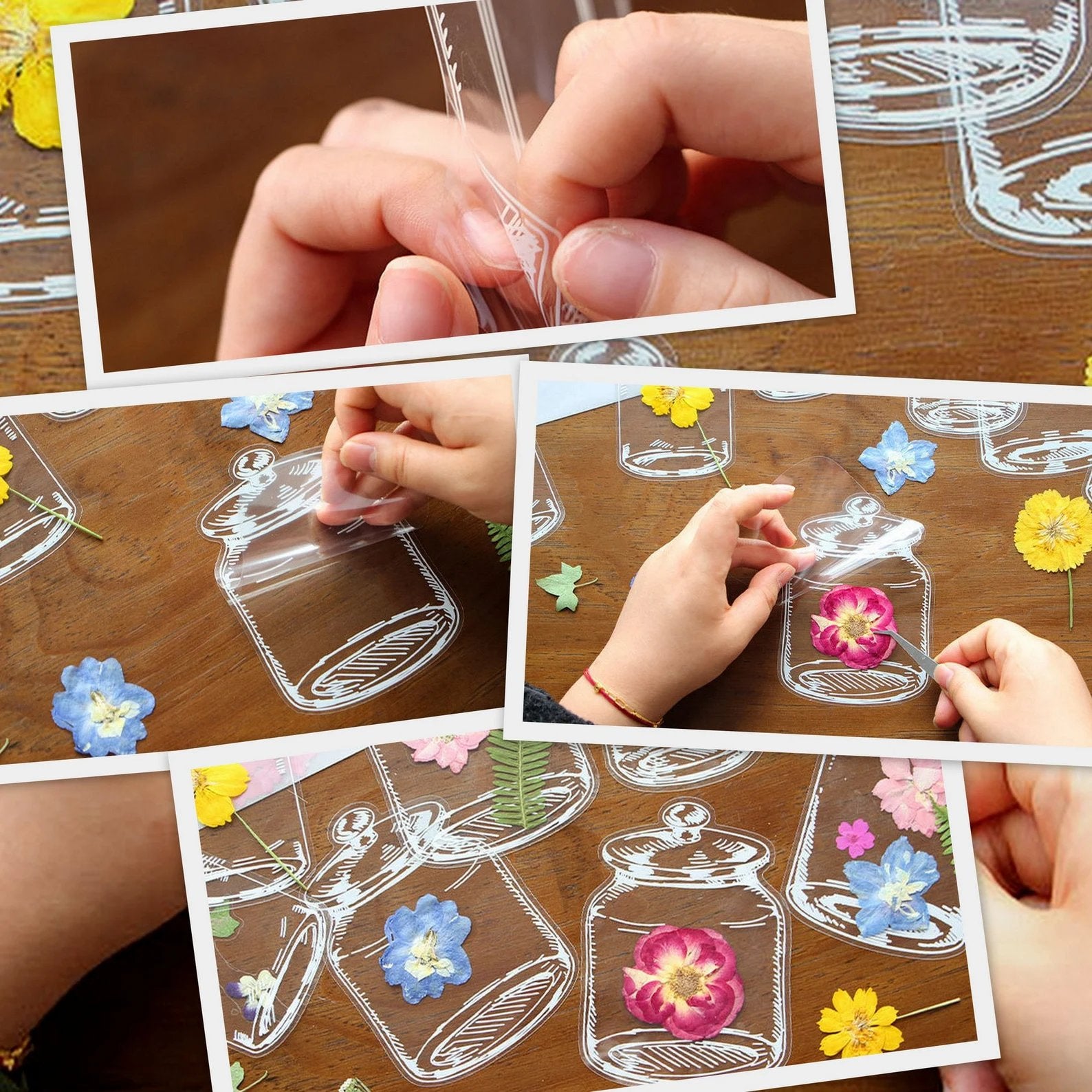 20pcs Transparent Dried Flower Bookmarks-DIY Gifts Bookmarks
