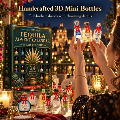 24-Day Mini Tequila Bottle Advent Blind Box for Holiday Celebration