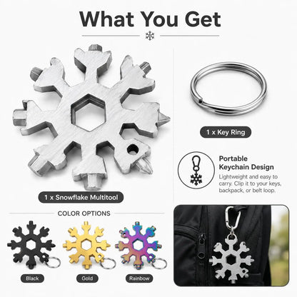 18‑in‑1 Snowflake Multi‑tool Stainless Steel Portable Wrench ❄️