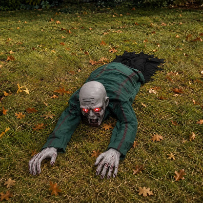 Halloween Haunted House Decoration Sound-Activated Motorized Light-Up Crawling Ghost