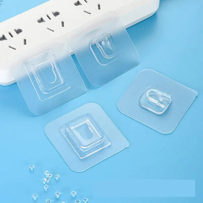 10-Pair Double-Sided Adhesive Wall Mounted Hooks