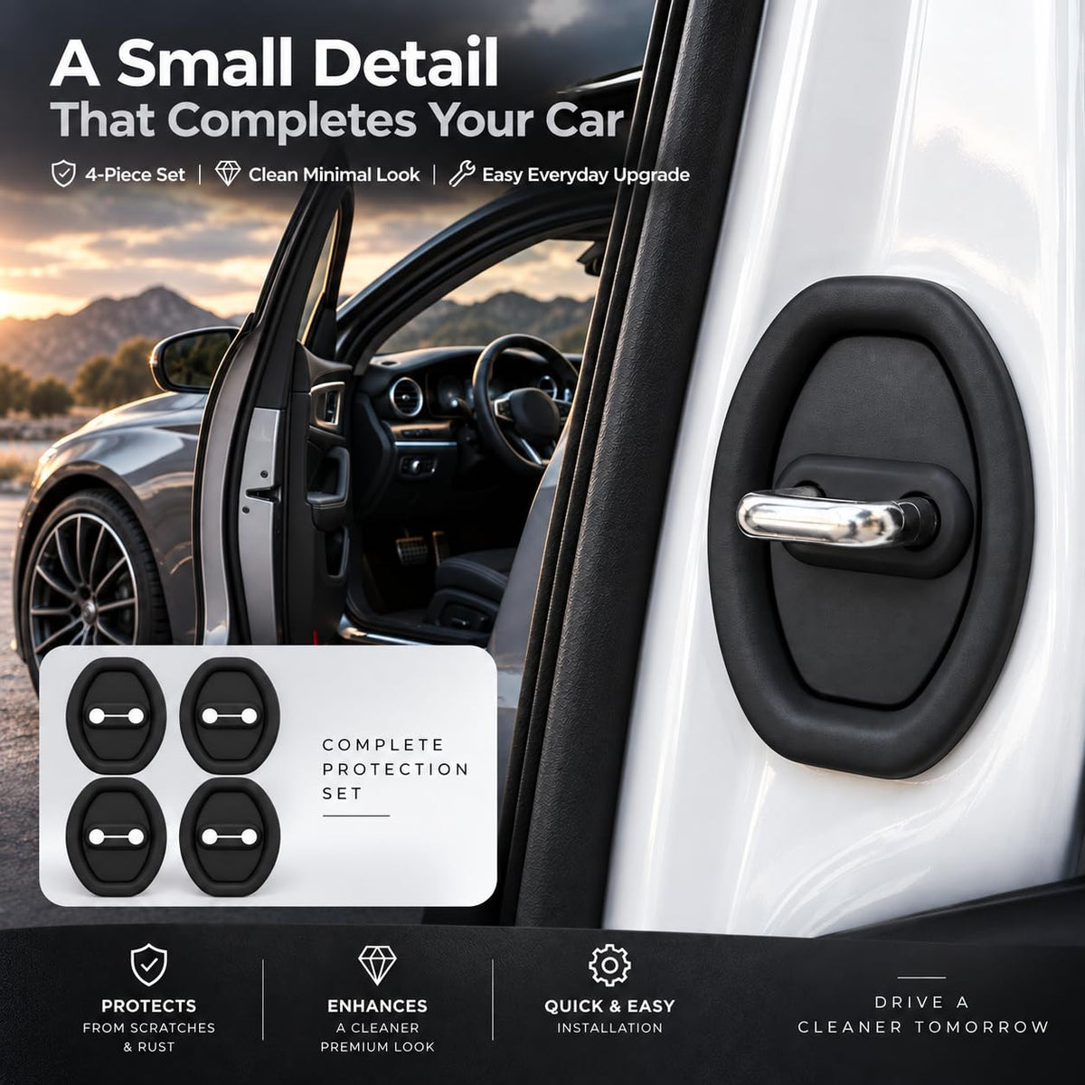 4 Pcs Door Latch Lock Covers with Our Self-Adhesive Design 🚪