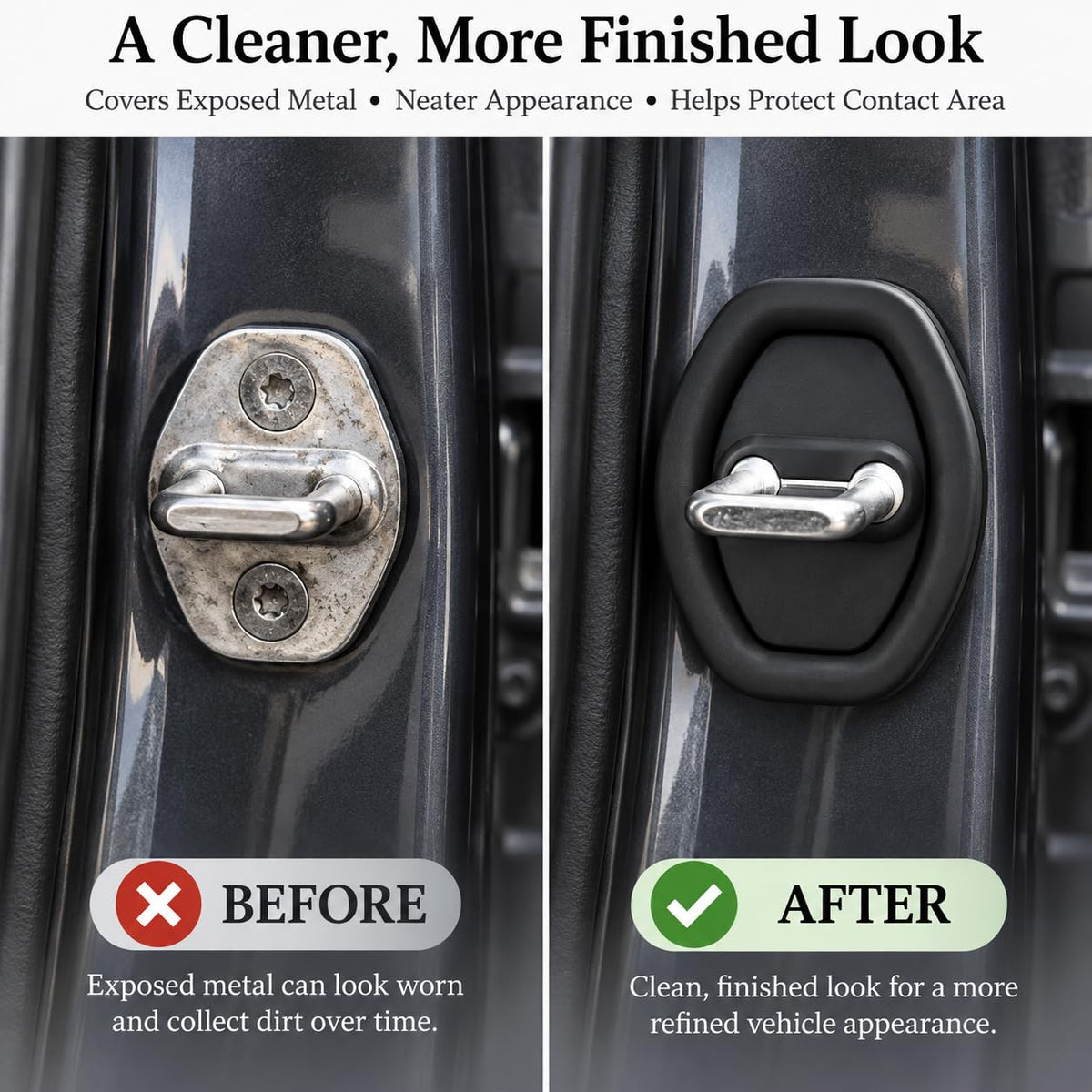 4 Pcs Door Latch Lock Covers with Our Self-Adhesive Design 🚪