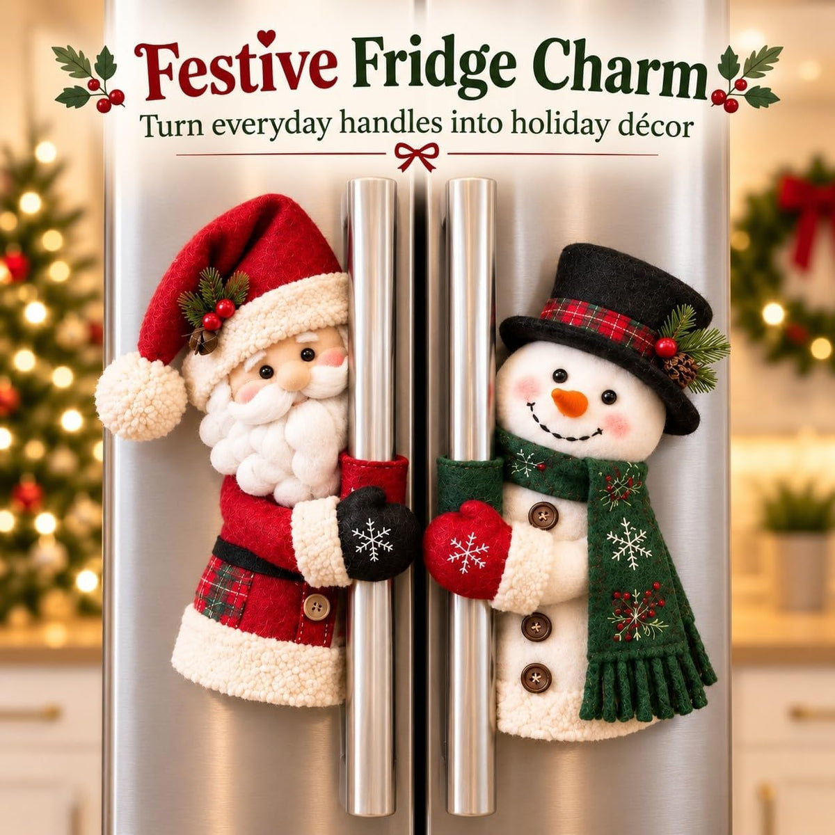 Christmas Santa & Snowman Handle Huggers