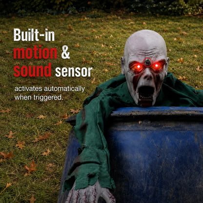 Halloween Haunted House Decoration Sound-Activated Motorized Light-Up Crawling Ghost