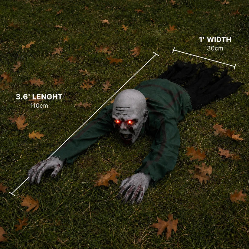 Halloween Haunted House Decoration Sound-Activated Motorized Light-Up Crawling Ghost
