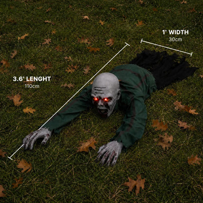 Halloween Haunted House Decoration Sound-Activated Motorized Light-Up Crawling Ghost
