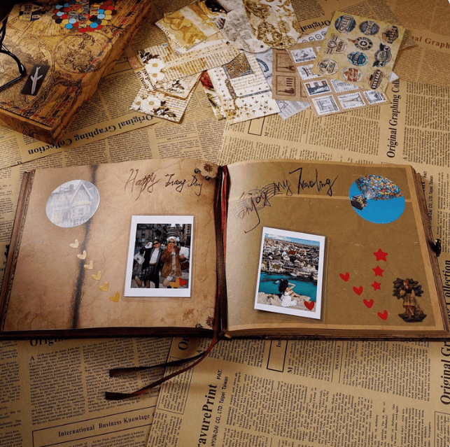 ❤️📚 Our Adventure Book Scrapbook 📸💕 - Retro Style Letter Cover, Perfect for Travel & Memories 💭