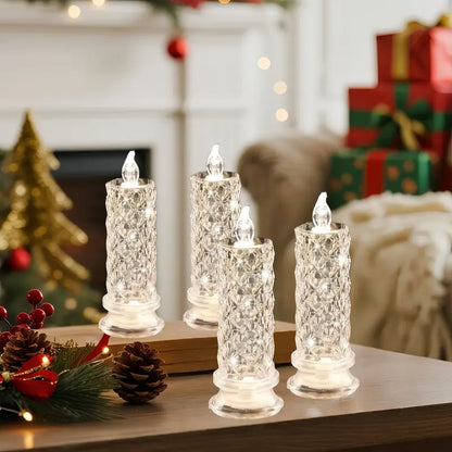 A set of 4 LED crystal candle lights ✨