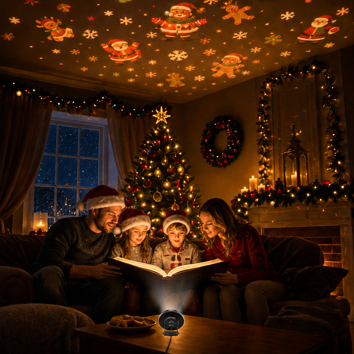 🎄Plug‑and‑Play HD Holiday Projector, Multi‑Scene Projection Light