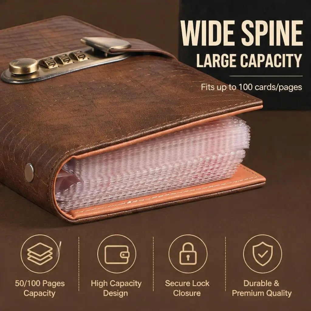 Transparent‑Pocket Currency Collectors Album, Top‑Grade PU Leather📘