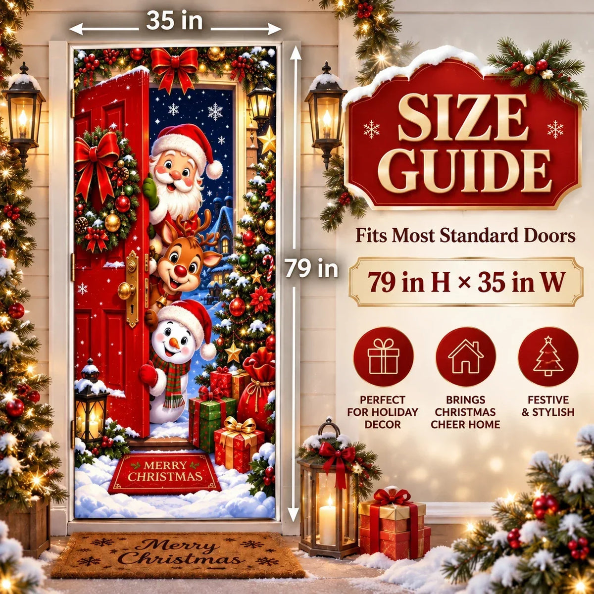 🎄Magical Christmas Door Cover & Holiday Party Banner