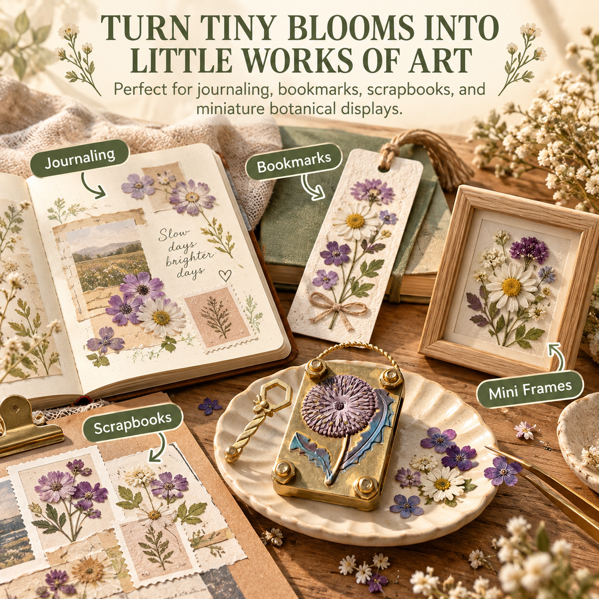 🌼Mini Flower Press Keepsake for Tiny Blooms & Petals