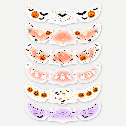 🕷️ 6-Pack Halloween Temporary Freckles & Bat Face Decals