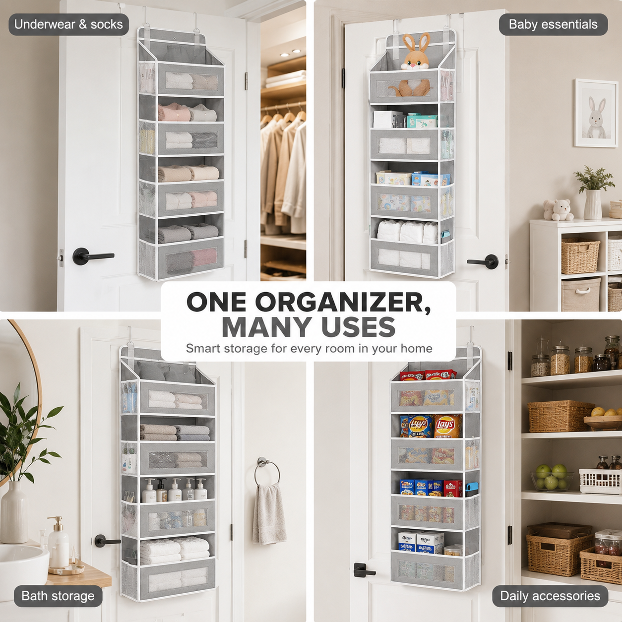 5-Tier Over-the-Door Hanging Storage Organizer