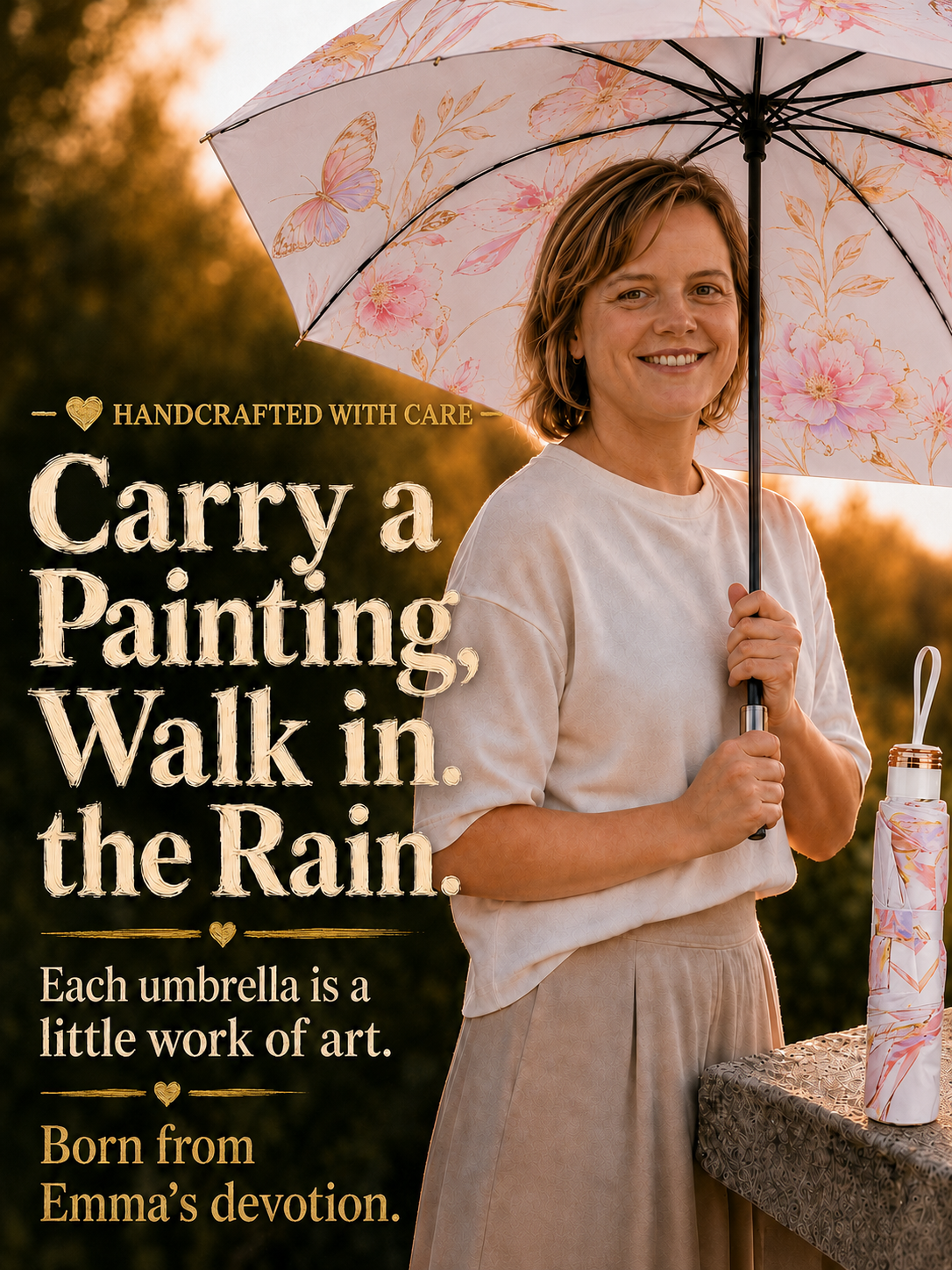 Handcrafted Double-Sided Sun & Rain Umbrella