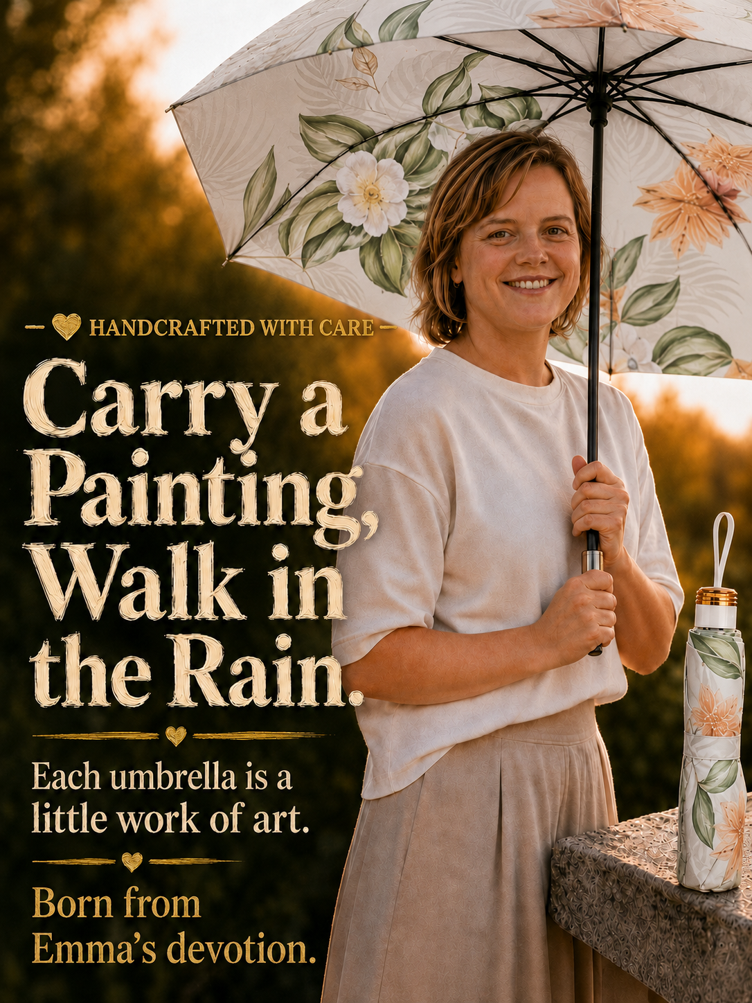 Handcrafted Double-Sided Sun & Rain Umbrella