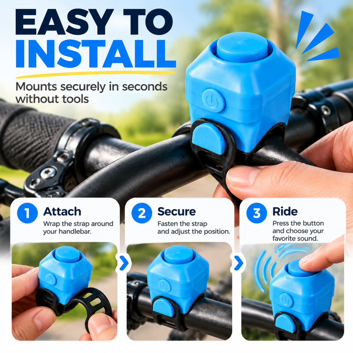 Wireless Bike Electric Bell – Loud Safety Horn With 5 Sound Modes For Safer Cycling