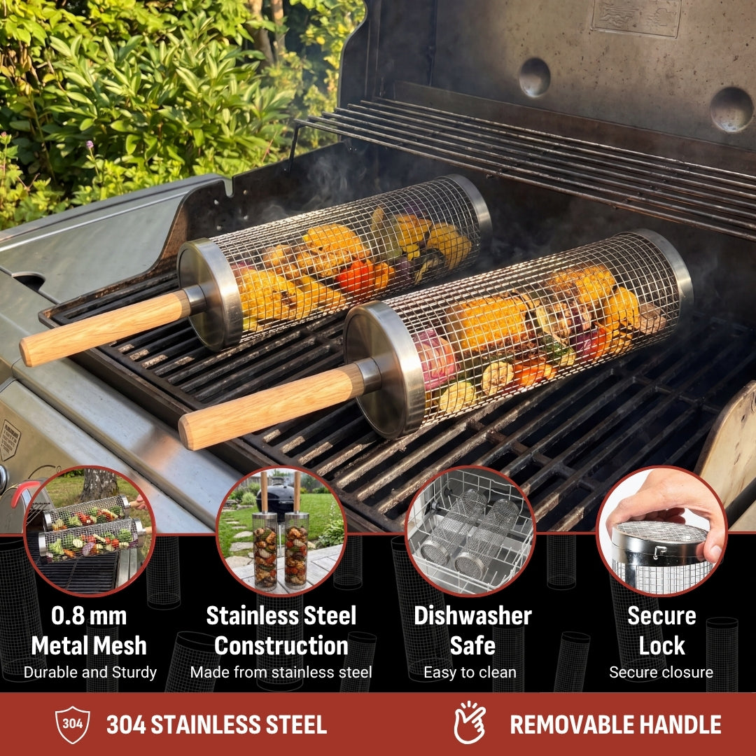 Rolling Grill Basket