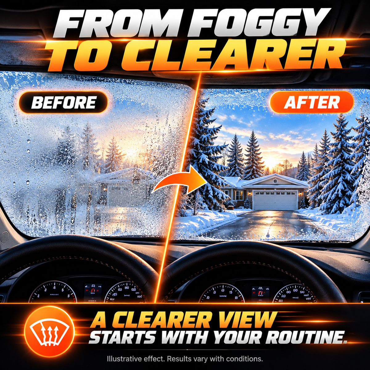 Portable Car Heater Defroster with 360-Degree Rotating Base