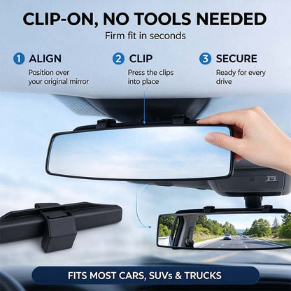 HD Convex Panoramic Rearview Mirror, Clip-On Car Interior Mirror ☀️ - image 7