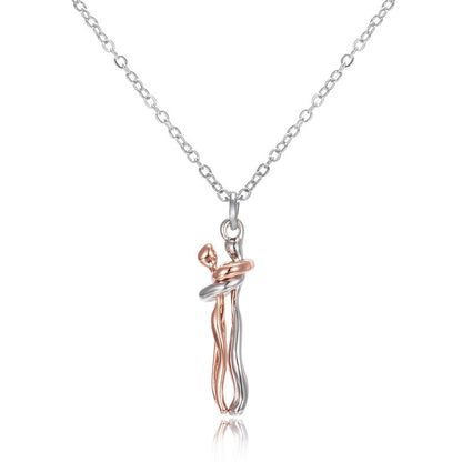 Sweet Embrace Pendant, Adjustable Silver Chain