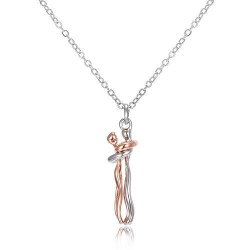 Sweet Embrace Pendant, Adjustable Silver Chain