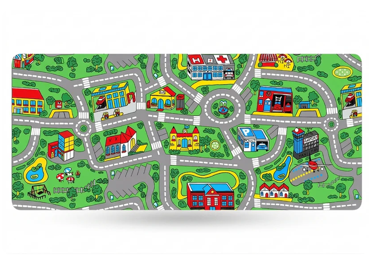 Colorful City Road Extended Mouse Pad – 40 × 90 cm Large Desk Mat