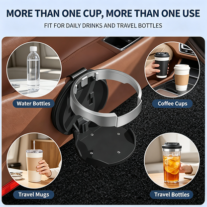 Universal Foldable Car Cup Holder, Space-Saving Vehicle Drink Holder for Bottles 🚗