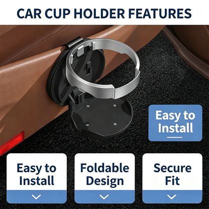Universal Foldable Car Cup Holder, Space-Saving Vehicle Drink Holder for Bottles 🚗