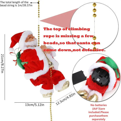 Santa Claus Up-and-Down Climbing Christmas Decor – Moving Holiday Ornament
