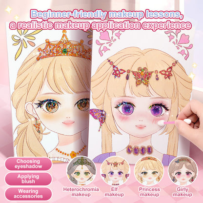 👗Special Diamond Painting & Princess Book Makeup Craft Kits Foil Art Books Set Play on Paper