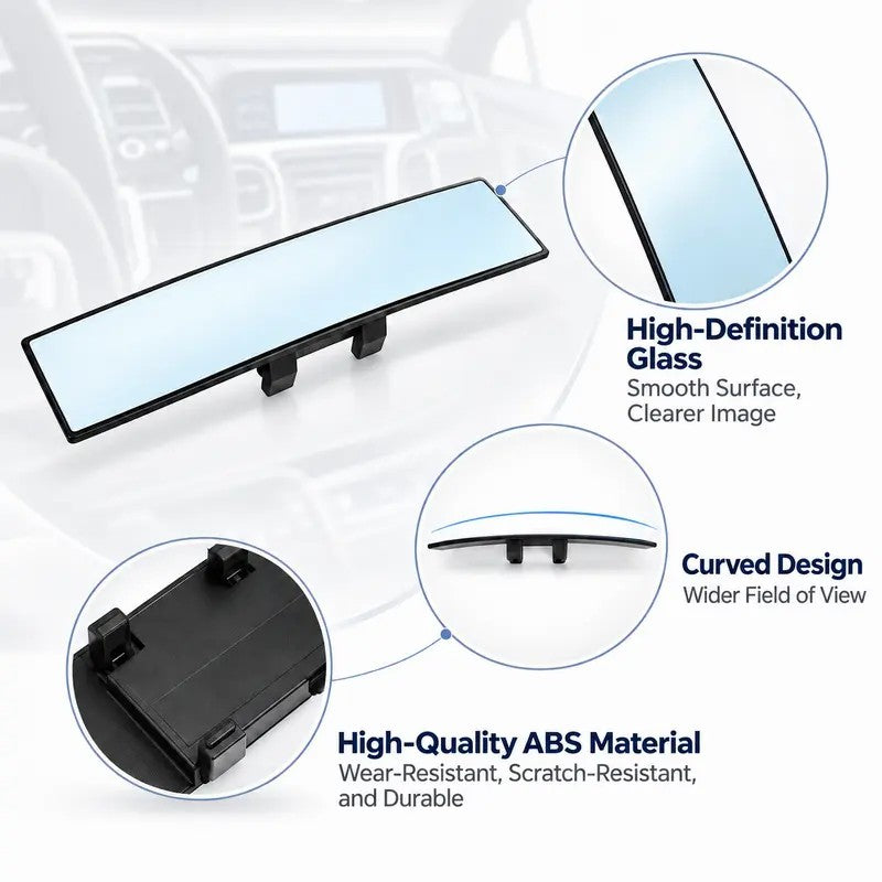 HD Convex Panoramic Rearview Mirror, Clip-On Car Interior Mirror ☀️ - image 5